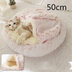 2-in-1 Plush Winter Dog Cat Bed Warm House