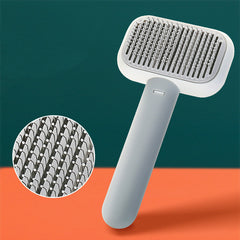 Stainless Steel Pet Grooming Comb with Massage Brush