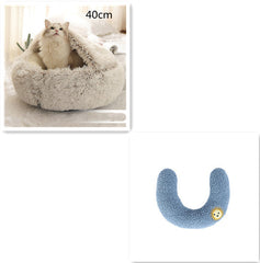 2-in-1 Plush Winter Dog Cat Bed Warm House