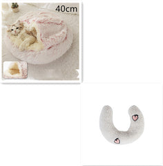 2-in-1 Plush Winter Dog Cat Bed Warm House