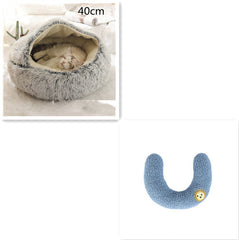 2-in-1 Plush Winter Dog Cat Bed Warm House