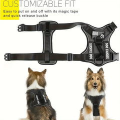 Anti-Pull Tactical Reflective Dog Harness for Large Dogs
