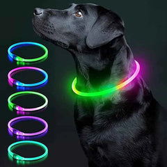 USB Rechargeable LED Pet Dog Safety Collar Bright