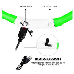 USB Rechargeable LED Pet Dog Safety Collar Bright