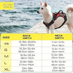 Anti-Pull Tactical Reflective Dog Harness for Large Dogs