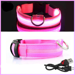USB Rechargeable LED Pet Dog Safety Collar Bright