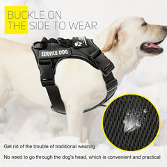 Anti-Pull Tactical Reflective Dog Harness for Large Dogs