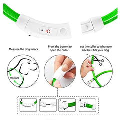 USB Rechargeable LED Pet Dog Safety Collar Bright