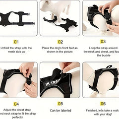Anti-Pull Tactical Reflective Dog Harness for Large Dogs
