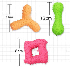 Latex Barbed Bone Dog Chew Toy with Squeaker
