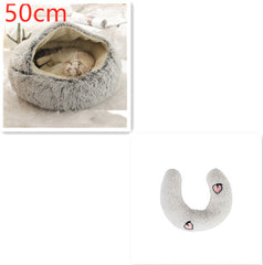 2-in-1 Plush Winter Dog Cat Bed Warm House
