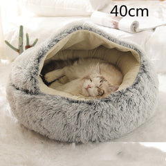 2-in-1 Plush Winter Dog Cat Bed Warm House