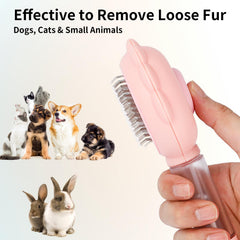 Self-Cleaning Spray Cat Grooming Brush with Release Button