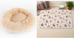 Round Plush Dog Bed for Small Dogs Cats Puppies