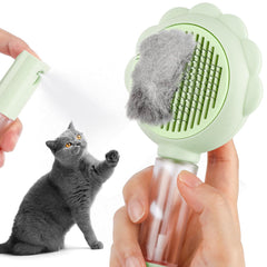 Self-Cleaning Spray Cat Grooming Brush with Release Button