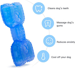 Cooling Dog Teething Chew Toy with Treat Holder
