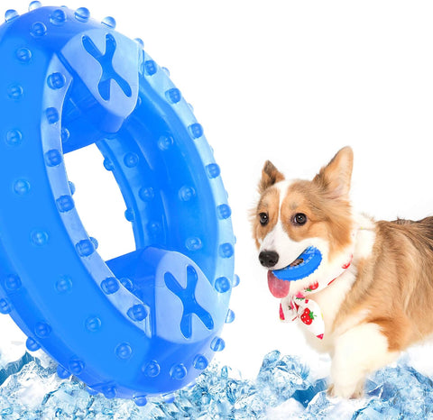 Cooling Dog Teething Chew Toy with Treat Holder