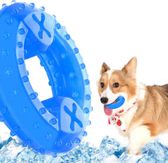 Cooling Dog Teething Chew Toy with Treat Holder