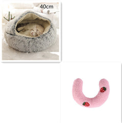 2-in-1 Plush Winter Dog Cat Bed Warm House