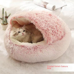 2-in-1 Plush Winter Dog Cat Bed Warm House