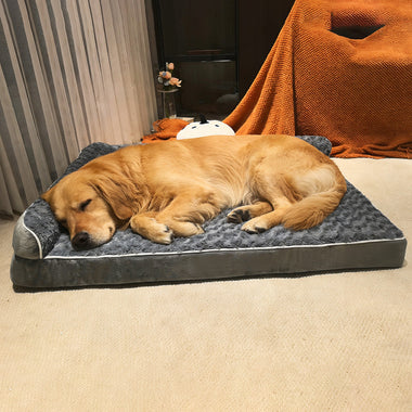L-Shaped Washable Rose Velvet Pet Sofa Dog Bed