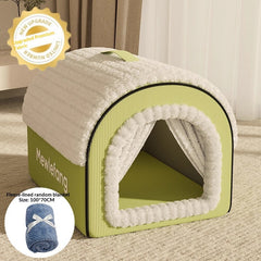 Winter Thickened Enclosed Cat Bed Four Season Use