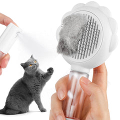 Self-Cleaning Spray Cat Grooming Brush with Release Button