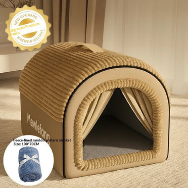 Winter Thickened Enclosed Cat Bed Four Season Use