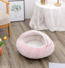 2-in-1 Plush Winter Dog Cat Bed Warm House