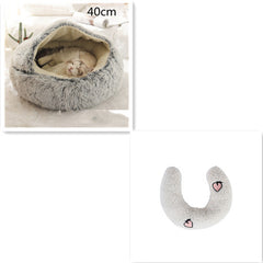 2-in-1 Plush Winter Dog Cat Bed Warm House