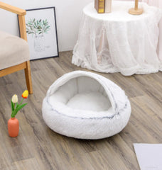 2-in-1 Plush Winter Dog Cat Bed Warm House