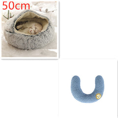 2-in-1 Plush Winter Dog Cat Bed Warm House